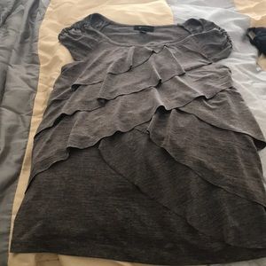 Euc grey ruffled top